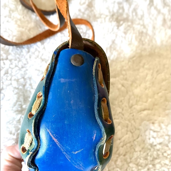 Vintage Tooled Leather Floral Mini Handbag Mexico - Picture 6 of 10